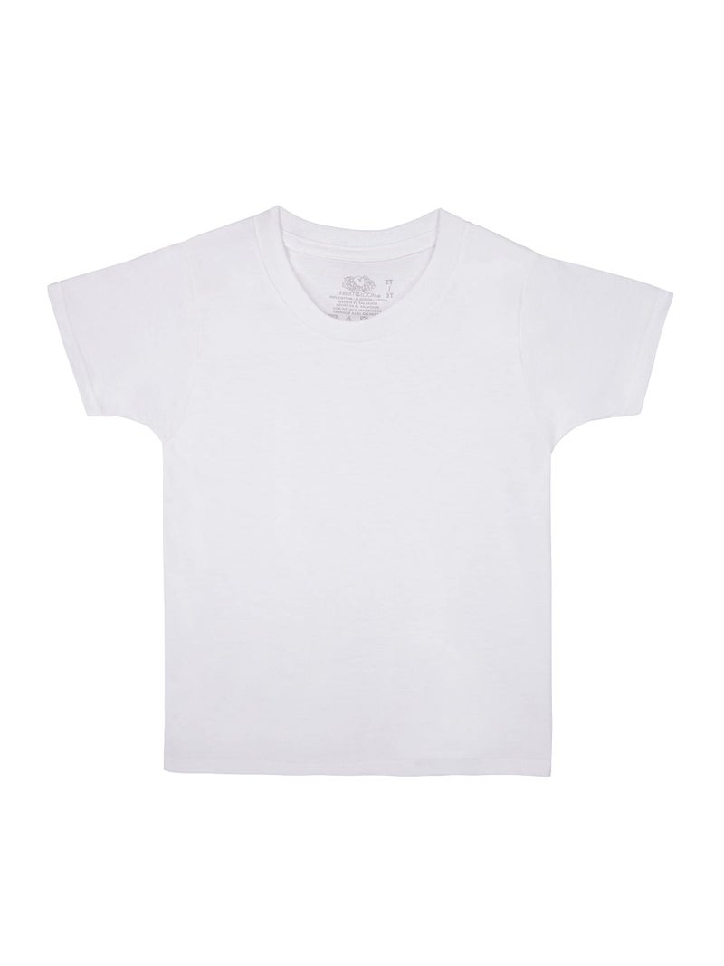 Fruit of the Loom Boys' Cotton T Shirt, Toddler-6 Pack-White, 4-5T - Image 2